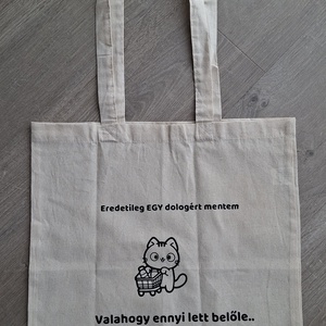 Macskás vászontáska - táska & tok - bevásárlás & shopper táska - shopper, textiltáska, szatyor - Meska.hu