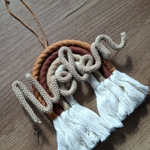 Névre szóló makramé szivárvány, Otthon & Életmód, Dekoráció, Fali és függő dekoráció, Falra akasztható dekor, Fonás (csuhé, gyékény, stb.), MESKA