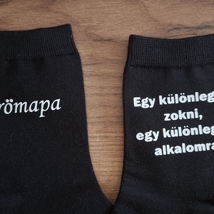 Örömapa zokni kis szütyővel - esküvő - emlék & ajándék - köszönőajándék - Meska.hu