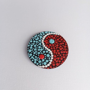 Jin-jang hűtőmágnes , Otthon & Életmód, Konyhafelszerelés, tálalás, Konyhai dekoráció, Hűtőmágnes, Festett tárgyak, Festészet, MESKA
