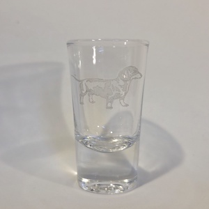 Tacskós gravírozott felespohár, Otthon & Életmód, Konyhafelszerelés, tálalás, Tálalás, Pálinkás poharak, szettek, , MESKA