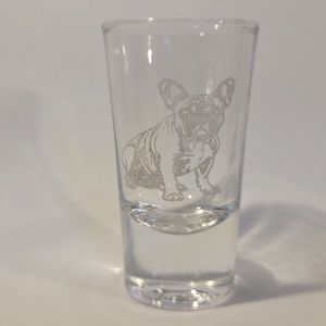 Franciabulldog gravírozott felespohár, Otthon & Életmód, Konyhafelszerelés, tálalás, Tálalás, Pálinkás poharak, szettek, , MESKA