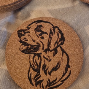 Golden retriever poháralátét, Otthon & Életmód, Konyhafelszerelés, tálalás, Tálalás, Tányér- és poháralátét, , MESKA