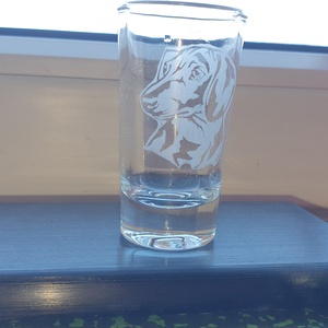 Tacskós gravírozott felespohár - otthon & életmód - konyhafelszerelés, tálalás - tálalás - pálinkás poharak, szettek - Meska.hu
