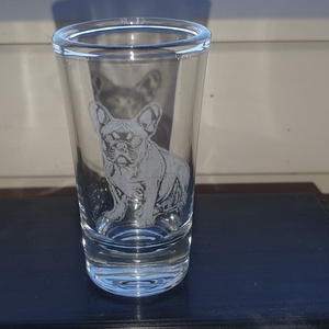 Franciabulldog gravírozott felespohár, Otthon & Életmód, Konyhafelszerelés, tálalás, Tálalás, Pálinkás poharak, szettek, , MESKA