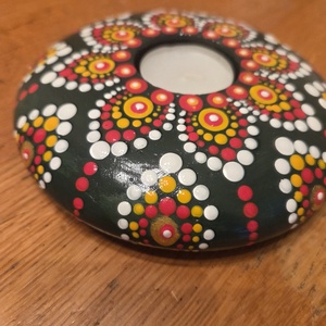 Mécsestartó mandala zölden - Meska.hu