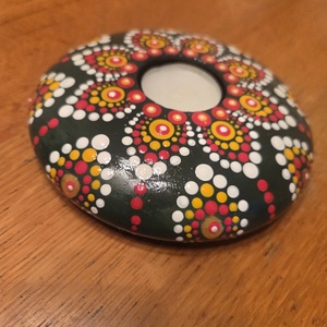 Mécsestartó mandala zölden - otthon & életmód - gyertya, illat, aroma - mécses és mécsestartó - Meska.hu