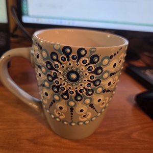 Szürke bögre kékkel - otthon & életmód - konyhafelszerelés, tálalás - tálalás - teás- és kávés pohár, készlet - Meska.hu