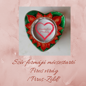 Mécsestartó- szív forma-üvegfestett-teamécses/valentinnap/esküvő/születésnap/ballagás/óvoda/iskola/bölcsőde/évzáró/, Otthon & Életmód, Gyertya, illat, aroma, Mécses és mécsestartó, Festett tárgyak, Festészet, MESKA