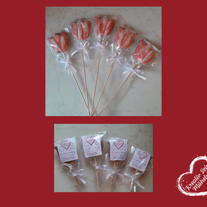 Pálcás Mézeskalács - Rózsaszín tulipán formák/ballagás/óvoda/iskola/bölcsőde/évzáró,esküvő köszönöajándék - esküvő - emlék & ajándék - köszönőajándék - Meska.hu