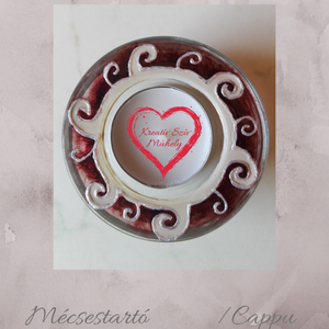 Mécsestartó-üvegfestett-teamécses-ballagás/óvoda/iskola/bölcsőde/évzáró/búcsúztató/esküvő, Otthon & Életmód, Gyertya, illat, aroma, Mécses és mécsestartó, Festett tárgyak, Festészet, MESKA