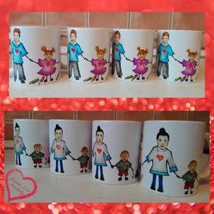 Családtagokkal, barátokkal díszített bögre:)Születésnap/gyereknap/ballagás/évzáró - otthon & életmód - papír, írószer - ajándékozás kellékei - ajándékkísérő - Meska.hu