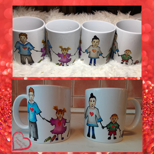 Családtagokkal, barátokkal díszített bögre:)Születésnap/gyereknap/ballagás/évzáró - otthon & életmód - papír, írószer - ajándékozás kellékei - ajándékkísérő - Meska.hu