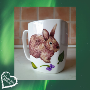 Nyuszis bögre:)Születésnap/gyereknap/ballagás/évzáró/anyáknapja/húsvét, Otthon & Életmód, Konyhafelszerelés, tálalás, Tálalás, Bögre & Csésze, Festészet, MESKA