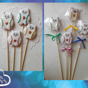 Pálcás Mézeskalács - Bagoly formák/ballagás/óvoda/iskola/bölcsöde/évzáró, köszönöajándék, Esküvő, Emlék & Ajándék, Köszönőajándék, Mézeskalácssütés, MESKA