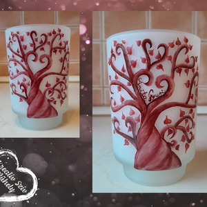 Életfa-szerelemfa-lámpa:)Születésnap/ballagás/évzáró/anyáknapja/valentinnap/esküvő/ajándék, Otthon & Életmód, Dekoráció, Asztal és polc dekoráció, Díszüveg, Festészet, MESKA