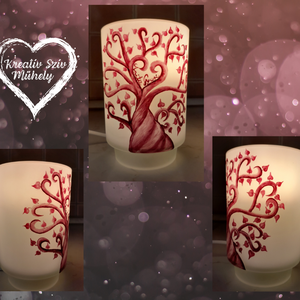 Életfa-szerelemfa-lámpa:)Születésnap/ballagás/évzáró/anyáknapja/valentinnap/esküvő/ajándék - otthon & életmód - dekoráció - asztal és polc dekoráció - díszüveg - Meska.hu
