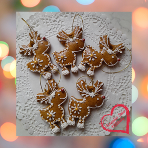 Mézeskalács -köszönőjándék/karácsonyfadísz rénszarvas - esküvő - emlék & ajándék - köszönőajándék - Meska.hu