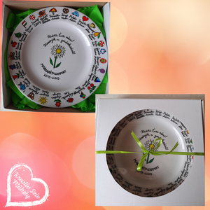 Festett tányér-ballagási ajándék-óvoda/iskola - esküvő - emlék & ajándék - köszönőajándék - Meska.hu