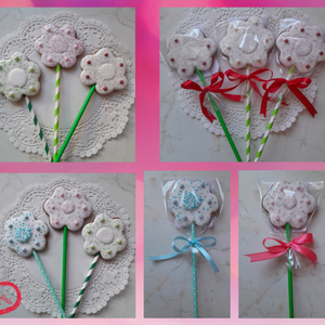 Pálcás Mézeskalács - Virág formák/ajándék-több variáció - esküvő - emlék & ajándék - köszönőajándék - Meska.hu