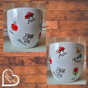 Festett kaspó/virágtartó-ballagási ajándék-ballagás óvoda/iskola/bölcsöde/évzáró/búcsúztató - otthon & életmód - dekoráció - virágdísz és tartó - cserép & kaspó - Meska.hu