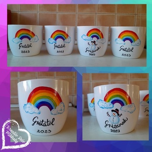 Festett kaspó/virágtartó-ballagási ajándék-ballagás óvoda/iskola/bölcsöde/évzáró/búcsúztató, Otthon & Életmód, Dekoráció, Virágdísz és tartó, Cserép & Kaspó, Üvegművészet, Festészet, MESKA