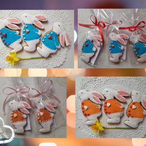 Mézeskalács -köszönőjándék nyuszik/húsvét - esküvő - emlék & ajándék - köszönőajándék - Meska.hu