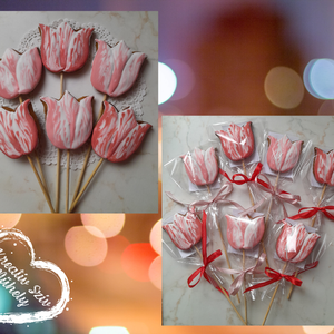 Pálcás Mézeskalács - Tulipán formák/köszönőajándék/esküvő/ballagás/óvoda/iskola/bölcsőde  - Meska.hu