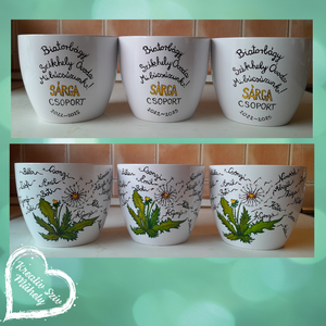 Festett kaspó/virágtartó-ballagási ajándék-ballagás óvoda/iskola/bölcsöde/évzáró/búcsúztató, Otthon & Életmód, Virágdekoráció, Virágtartó, Kaspó, Üvegművészet, Festészet, MESKA