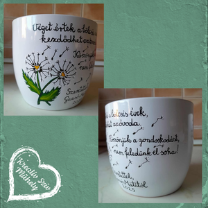 Festett kaspó/virágtartó-ballagási ajándék-ballagás óvoda/iskola/bölcsöde/évzáró/búcsúztató - otthon & életmód - virágdekoráció - virágtartó - kaspó - Meska.hu