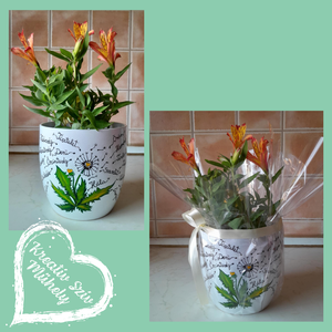 Festett kaspó/virágtartó-ballagási ajándék-ballagás óvoda/iskola/bölcsöde/évzáró/búcsúztató - otthon & életmód - virágdekoráció - virágtartó - kaspó - Meska.hu