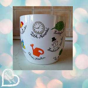 Festett kaspó/virágtartó-ballagási ajándék-ballagás óvoda/iskola/bölcsöde/évzáró/búcsúztató - otthon & életmód - virágdekoráció - virágtartó - kaspó - Meska.hu