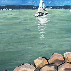 Balaton  akril festmény vásznon, 4030 cm - művészet - festmény - akril - Meska.hu
