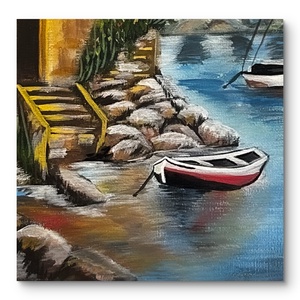 Tóparti nyugalom 30x40 cm-es akrilfestmény - művészet - festmény - akril - Meska.hu