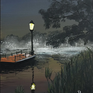 Az éjszaka suttogása, Művészet, Festmény, Akril, Festészet, Festett tárgyak, MESKA