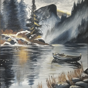 Silent Fjord, Művészet, Festmény, Akril, Festészet, Festett tárgyak, MESKA