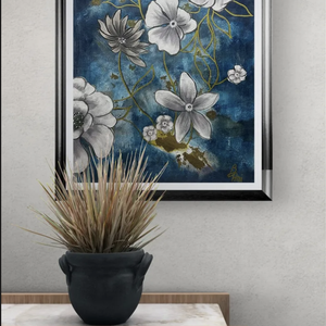 Midnight Garden Blooms - művészet - festmény - akril - Meska.hu