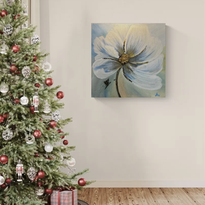 Golden petal glow - művészet - festmény - akril - Meska.hu