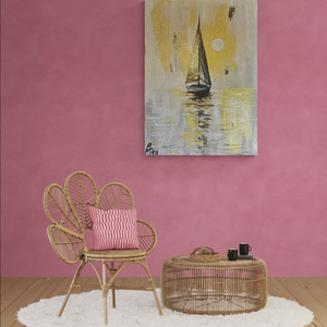 Golden Sailboat - művészet - festmény - akril - Meska.hu