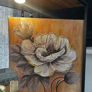 Arany érintés � 3D- textúra, arannyal, gyöngyház fehérrel - művészet - festmény - akril - Meska.hu