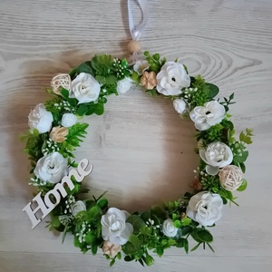 Elegáns fehér fűzkopogtató, Otthon & Életmód, Dekoráció, Ajtó- és ablak dekoráció, Ablakmatrica, Virágkötés, MESKA