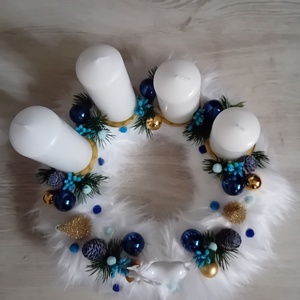 Szarvasos karácsonyi adventi koszorú - karácsony - adventi díszek - adventi asztaldísz - Meska.hu