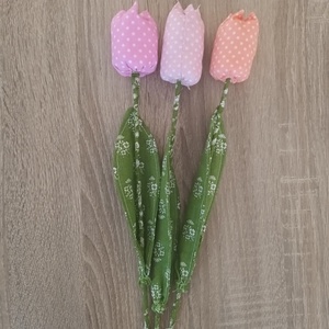 Textil nagy fejű félig kinyílt tulipánok, Otthon & Életmód, Dekoráció, Dísztárgy, , MESKA