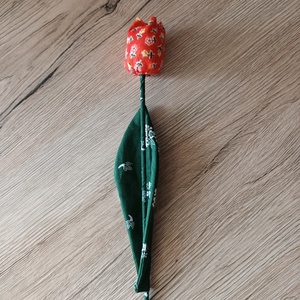 Narancs virágos textil tulipán - otthon & életmód - dekoráció - dísztárgy - Meska.hu