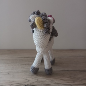 Amigurumi  Unikornis Ezüstös - játék & sport - plüssállat & játékfigura - unikornis - Meska.hu
