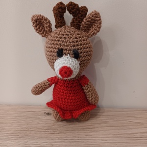 Amigurumi rénszarvaslány, Játék & Sport, Plüssállat & Játékfigura, Más figura, Horgolás, MESKA