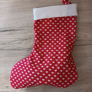 Szívecskés Mikulás csizma, Karácsony, Mikulás, Mikulás zsák, Varrás, MESKA