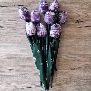Lila mintás textil tulipán, Otthon & Életmód, Dekoráció, Dísztárgy, , MESKA