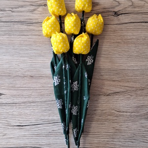 Sárga pettyes textil tulipán, Otthon & Életmód, Dekoráció, Dísztárgy, , MESKA