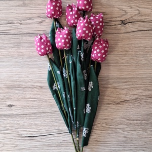 Lila pettyes textil tulipán - otthon & életmód - dekoráció - dísztárgy - Meska.hu